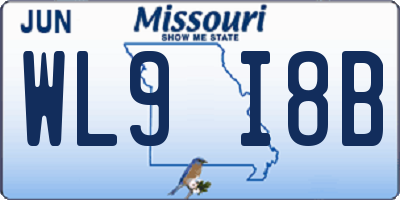 MO license plate WL9I8B