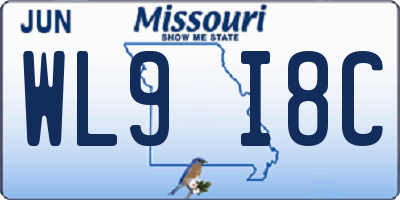 MO license plate WL9I8C