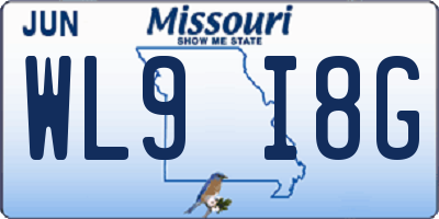 MO license plate WL9I8G
