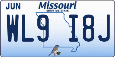 MO license plate WL9I8J