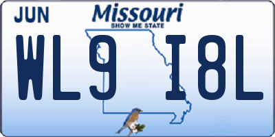 MO license plate WL9I8L