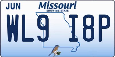MO license plate WL9I8P