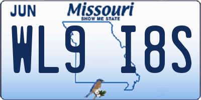 MO license plate WL9I8S