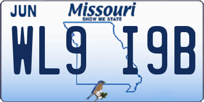 MO license plate WL9I9B