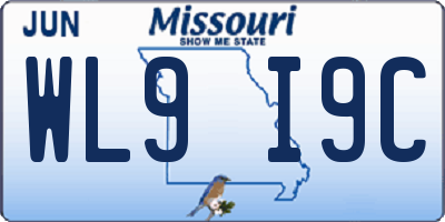 MO license plate WL9I9C