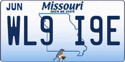 MO license plate WL9I9E