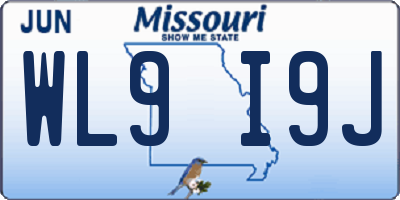 MO license plate WL9I9J