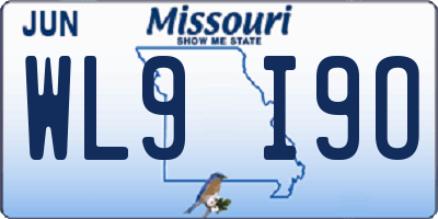MO license plate WL9I9O