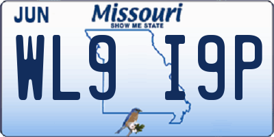 MO license plate WL9I9P