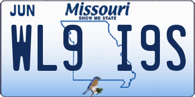 MO license plate WL9I9S