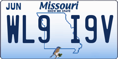 MO license plate WL9I9V