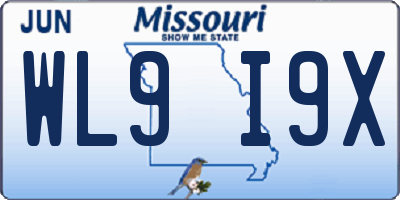 MO license plate WL9I9X