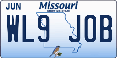 MO license plate WL9J0B