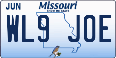 MO license plate WL9J0E