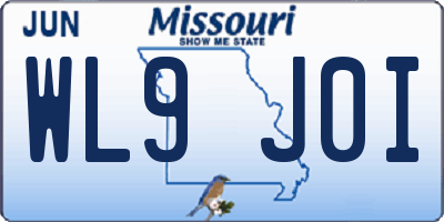 MO license plate WL9J0I
