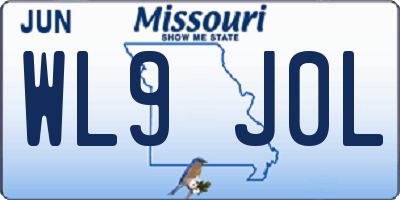 MO license plate WL9J0L