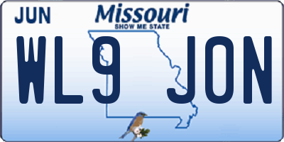 MO license plate WL9J0N