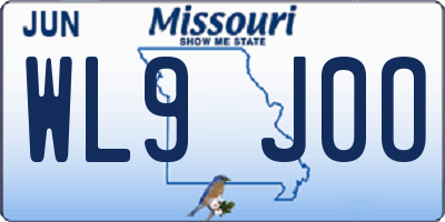 MO license plate WL9J0O