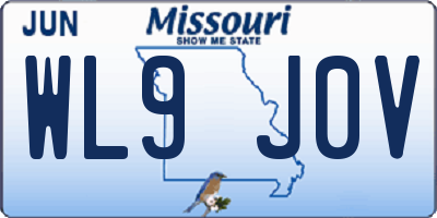 MO license plate WL9J0V