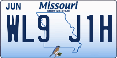 MO license plate WL9J1H