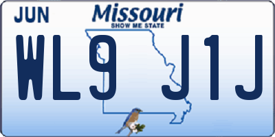 MO license plate WL9J1J
