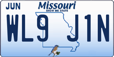 MO license plate WL9J1N