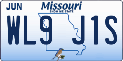 MO license plate WL9J1S