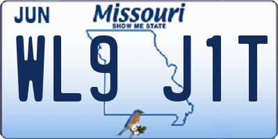 MO license plate WL9J1T