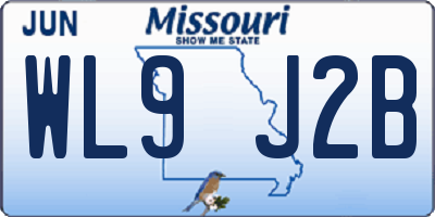 MO license plate WL9J2B
