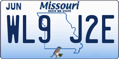 MO license plate WL9J2E