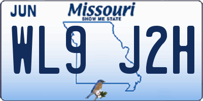 MO license plate WL9J2H