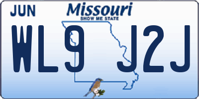 MO license plate WL9J2J