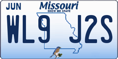 MO license plate WL9J2S