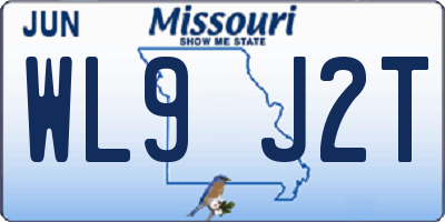 MO license plate WL9J2T