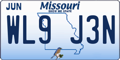 MO license plate WL9J3N