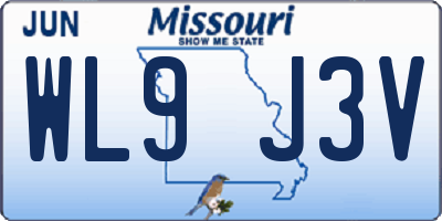 MO license plate WL9J3V