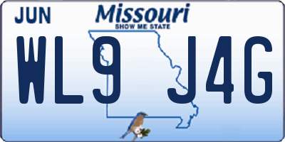 MO license plate WL9J4G