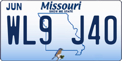 MO license plate WL9J4O