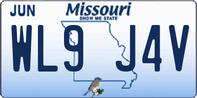 MO license plate WL9J4V
