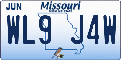 MO license plate WL9J4W