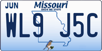 MO license plate WL9J5C