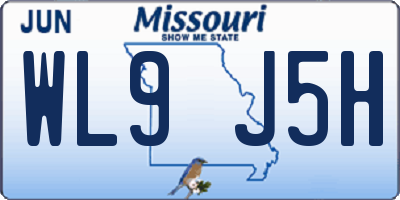 MO license plate WL9J5H