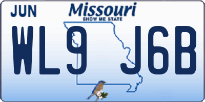 MO license plate WL9J6B