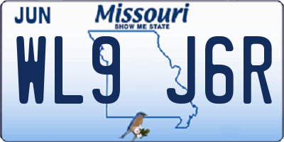 MO license plate WL9J6R