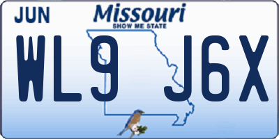 MO license plate WL9J6X