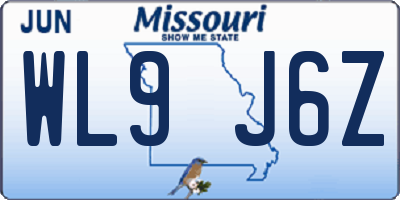 MO license plate WL9J6Z