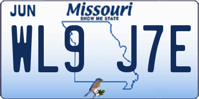 MO license plate WL9J7E