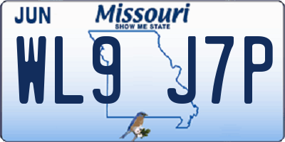 MO license plate WL9J7P