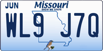MO license plate WL9J7Q