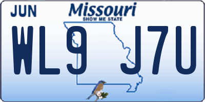 MO license plate WL9J7U